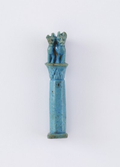 Papyrus Column with Two Cats, possibly Ptolemaic Period, 305-30 BC by Egyptian